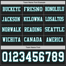Load image into Gallery viewer, Custom Black White-Teal Long Sleeve Authentic Football Jersey
