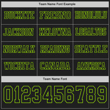 Load image into Gallery viewer, Custom Black Neon Green Long Sleeve Authentic Football Jersey
