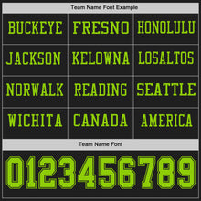 Load image into Gallery viewer, Custom Black Neon Green Long Sleeve Authentic Football Jersey
