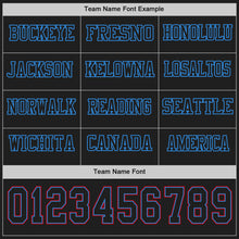Load image into Gallery viewer, Custom Black Powder Blue-Red Long Sleeve Authentic Football Jersey
