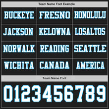 Laden Sie das Bild in den Galerie-Viewer, Custom Black White-Sky Blue Long Sleeve Authentic Football Jersey
