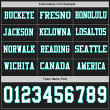 Load image into Gallery viewer, Custom Black White-Aqua Long Sleeve Authentic Football Jersey

