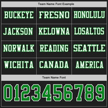 Load image into Gallery viewer, Custom Black Grass Green-White Long Sleeve Authentic Football Jersey

