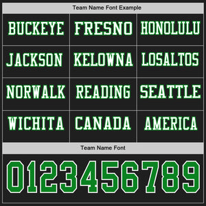 Custom Black Grass Green-White Long Sleeve Authentic Football Jersey