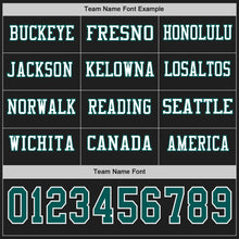 Load image into Gallery viewer, Custom Black Midnight Green-White Long Sleeve Authentic Football Jersey
