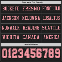 Load image into Gallery viewer, Custom Black Medium Pink Long Sleeve Authentic Football Jersey
