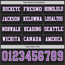 Load image into Gallery viewer, Custom Black Medium Purple-White Long Sleeve Authentic Football Jersey
