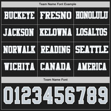 Load image into Gallery viewer, Custom Black Silver-White Long Sleeve Authentic Football Jersey
