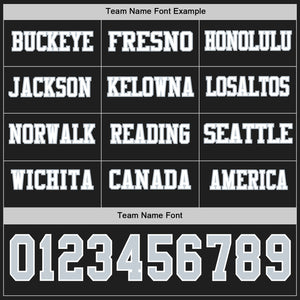Custom Black Silver-White Long Sleeve Authentic Football Jersey