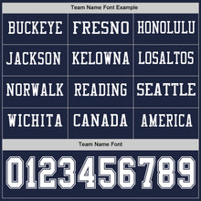 Load image into Gallery viewer, Custom Navy White Long Sleeve Authentic Football Jersey
