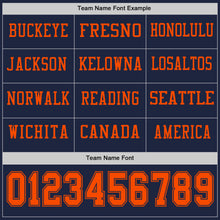 Laden Sie das Bild in den Galerie-Viewer, Custom Navy Orange Long Sleeve Authentic Football Jersey
