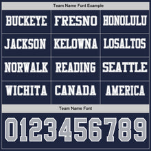 Load image into Gallery viewer, Custom Navy Gray-White Long Sleeve Authentic Football Jersey
