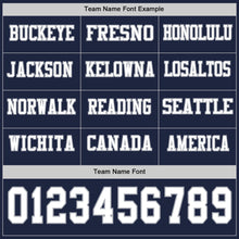 Load image into Gallery viewer, Custom Navy White-Gray Long Sleeve Authentic Football Jersey
