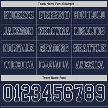 Load image into Gallery viewer, Custom Navy White-Gray Long Sleeve Authentic Football Jersey

