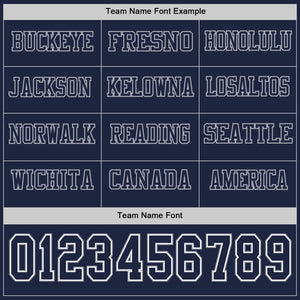 Custom Navy White-Gray Long Sleeve Authentic Football Jersey