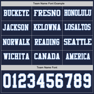 Custom Navy White-Light Blue Long Sleeve Authentic Football Jersey