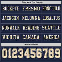 Load image into Gallery viewer, Custom Navy Cream Long Sleeve Authentic Football Jersey
