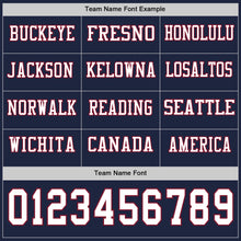 Load image into Gallery viewer, Custom Navy White-Crimson Long Sleeve Authentic Football Jersey
