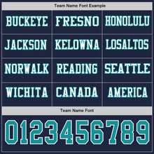 Load image into Gallery viewer, Custom Navy Teal-White Long Sleeve Authentic Football Jersey
