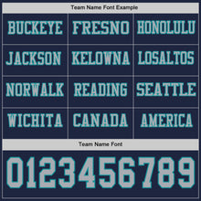 Laden Sie das Bild in den Galerie-Viewer, Custom Navy Gray-Teal Long Sleeve Authentic Football Jersey
