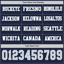 Load image into Gallery viewer, Custom Navy Silver-White Long Sleeve Authentic Football Jersey
