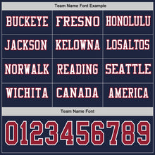 Load image into Gallery viewer, Custom Navy Cardinal-White Long Sleeve Authentic Football Jersey
