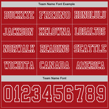 Load image into Gallery viewer, Custom Red White Long Sleeve Authentic Football Jersey
