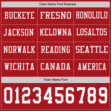 Load image into Gallery viewer, Custom Red White Long Sleeve Authentic Football Jersey
