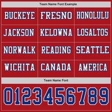 Load image into Gallery viewer, Custom Red Royal-White Long Sleeve Authentic Football Jersey
