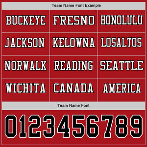 Custom Red Black-White Long Sleeve Authentic Football Jersey