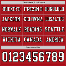 Load image into Gallery viewer, Custom Red White-Black Long Sleeve Authentic Football Jersey
