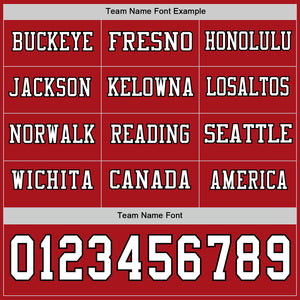 Custom Red White-Black Long Sleeve Authentic Football Jersey