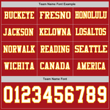 Load image into Gallery viewer, Custom Red White-Gold Long Sleeve Authentic Football Jersey

