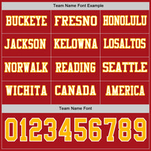 Load image into Gallery viewer, Custom Red Gold-White Long Sleeve Authentic Football Jersey
