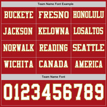 Load image into Gallery viewer, Custom Red White-Old Gold Long Sleeve Authentic Football Jersey
