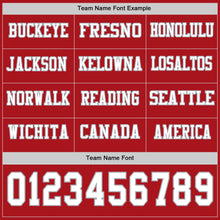 Load image into Gallery viewer, Custom Red White-Gray Long Sleeve Authentic Football Jersey
