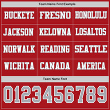 Load image into Gallery viewer, Custom Red Gray-White Long Sleeve Authentic Football Jersey
