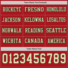 Load image into Gallery viewer, Custom Red Cream-Green Long Sleeve Authentic Football Jersey
