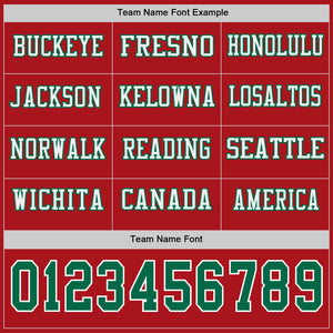 Custom Red Kelly Green-White Long Sleeve Authentic Football Jersey