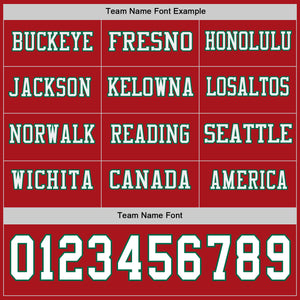 Custom Red White-Kelly Green Long Sleeve Authentic Football Jersey