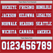 Load image into Gallery viewer, Custom Red White-Light Blue Long Sleeve Authentic Football Jersey

