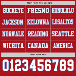 Custom Red White-Light Blue Long Sleeve Authentic Football Jersey