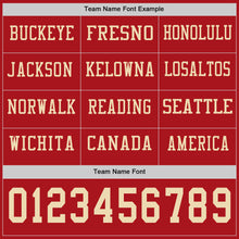 Load image into Gallery viewer, Custom Red Cream Long Sleeve Authentic Football Jersey
