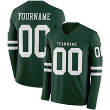 Laden Sie das Bild in den Galerie-Viewer, Custom Green White Long Sleeve Authentic Football Jersey
