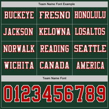 Load image into Gallery viewer, Custom Green Red-White Long Sleeve Authentic Football Jersey

