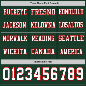 Custom Green White-Red Long Sleeve Authentic Football Jersey