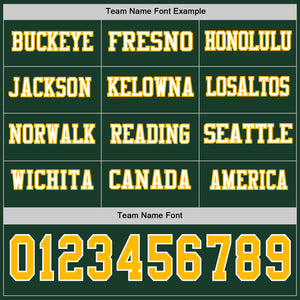 Custom Green Gold-White Long Sleeve Authentic Football Jersey