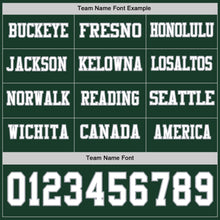 Load image into Gallery viewer, Custom Green White-Gray Long Sleeve Authentic Football Jersey
