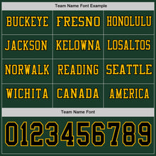 Load image into Gallery viewer, Custom Green Black-Gold Long Sleeve Authentic Football Jersey
