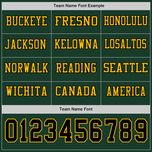 Custom Green Black-Gold Long Sleeve Authentic Football Jersey